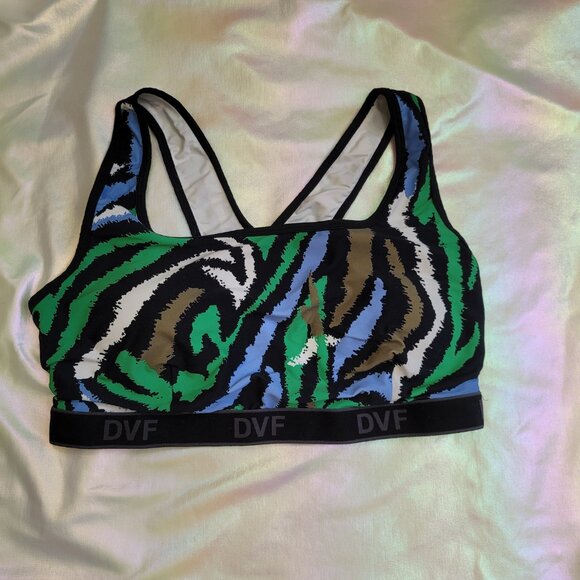 Diane Von Furstenberg DVF x Target Racerback Sports Bra + Bike Shorts Sz 1X SET - Picture 9 of 13